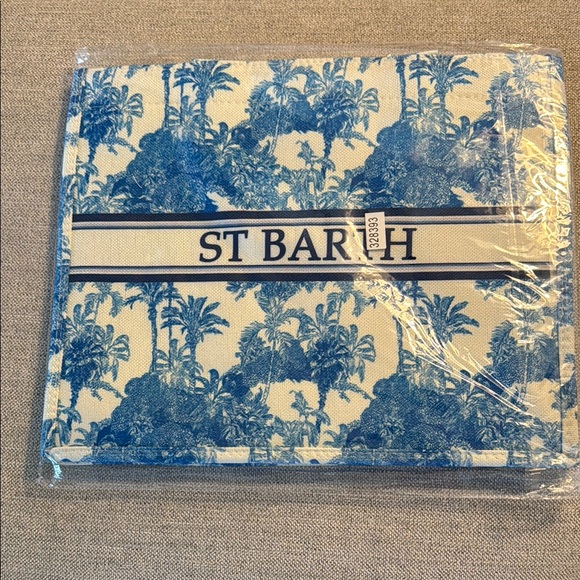 NWT St Barth Blue and White Tote Bag - Picture 3 of 5